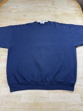 Vintage 90s TULTEX Crewneck Sweatshirt Dark Navy Blue Grunge Blank Mens Large