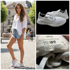Allbirds Tree Runners Women's Sz 9 White Knit Sneakers Athleisure Comfort Shoes