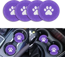 4 Pack Car Cup Holder Coasters, Dog Paw Insert Car Cup Coaster, 2.75 Inch anti S
