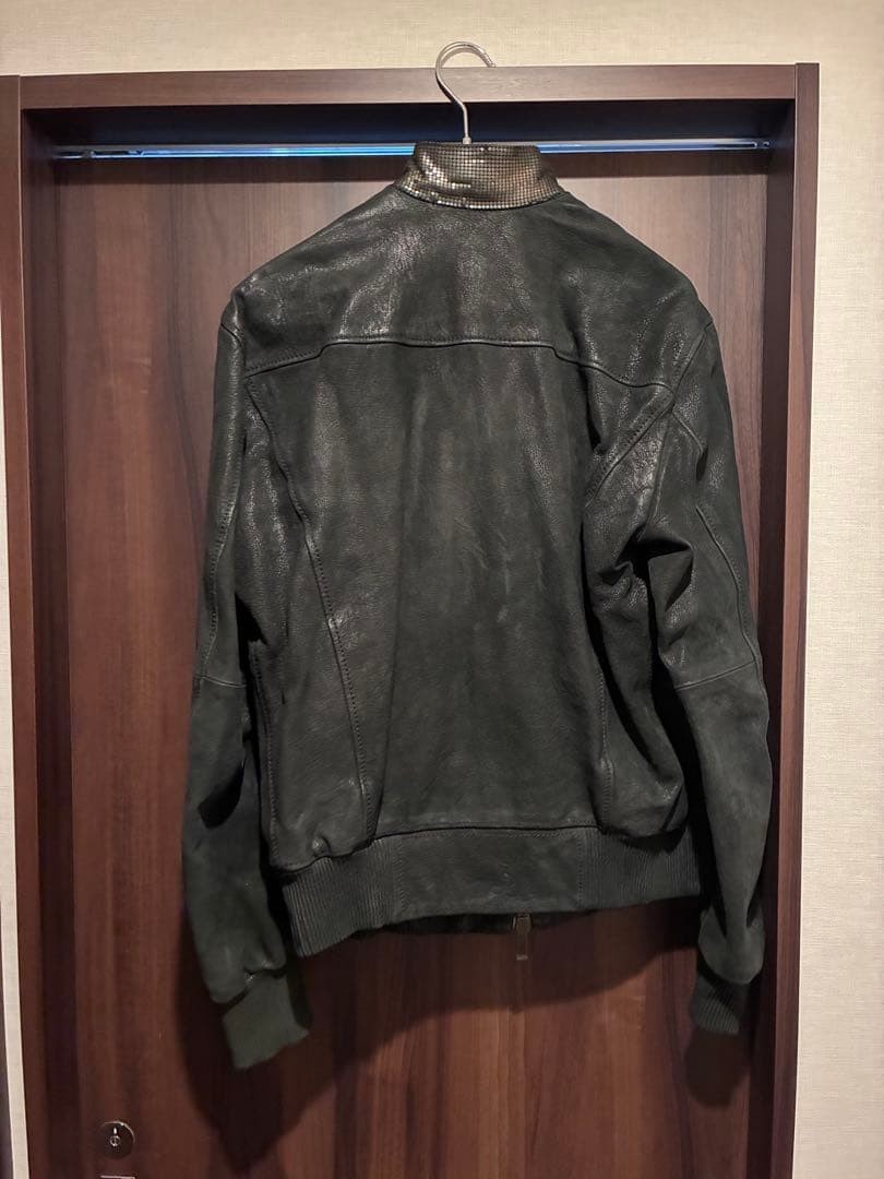 EMPORIO ARMANI 2007 goat leather 4piece single rider jacket size