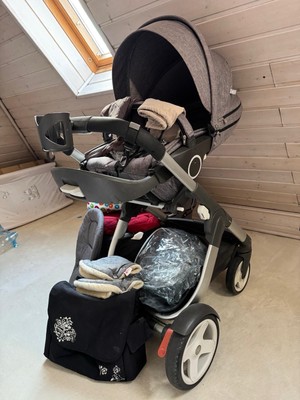 Stokke Crusi 2in1 Set | Black Melange | Viel Zubehör | Versand möglich