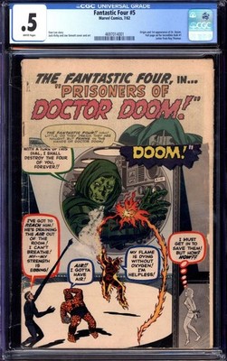 FANTASTIC FOUR #5 CGC 0.5 WHITE PAGES // ORIGIN + 1ST APPEARANCE OF DOCTOR DOOM