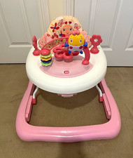 Bright Starts Juneberry Walk-A-Bout Baby Walker Pink/White Play Tray Bugs 60287
