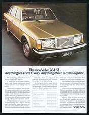 1975 Volvo 264 Gl Gold Car Photo European Vintage Print Ad