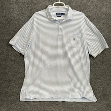 Polo Ralph Lauren Men's Classic Fit Short Sleeve Button-Up Shirt XL Blue Striped