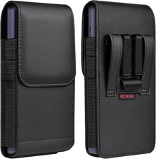 Leather Phone Holster with Strong Metal Belt Clip for iPhone 16/15/14/13/12 Pro