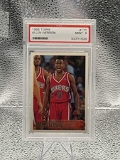Topps 1996-97 Allen Iverson Rookie #171 PSA 9 Philadelphia 76ers Basketball Card. rookie card picture