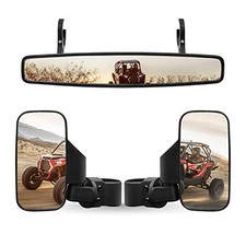 UTV Side Rear View Mirror And Center Mirror With 1.75" to 2" Roll Bar Cage