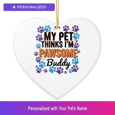Custom Dog Funny Paw Ornament Personalized Heart Shaped Pet Lover Gift Dog Owner