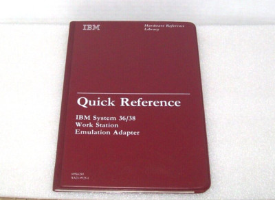 IBM System 36/38 Work Station Emulation Adapter Quick Reference 69X6285 No Disk.