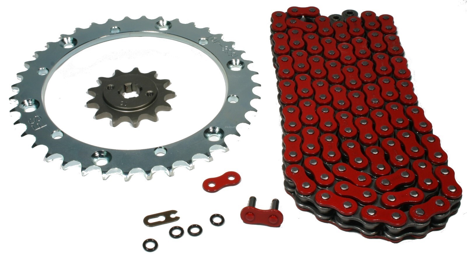 Yamaha Blaster 200, 1988-2006, Red O-Ring Chain and Sprocket Set
