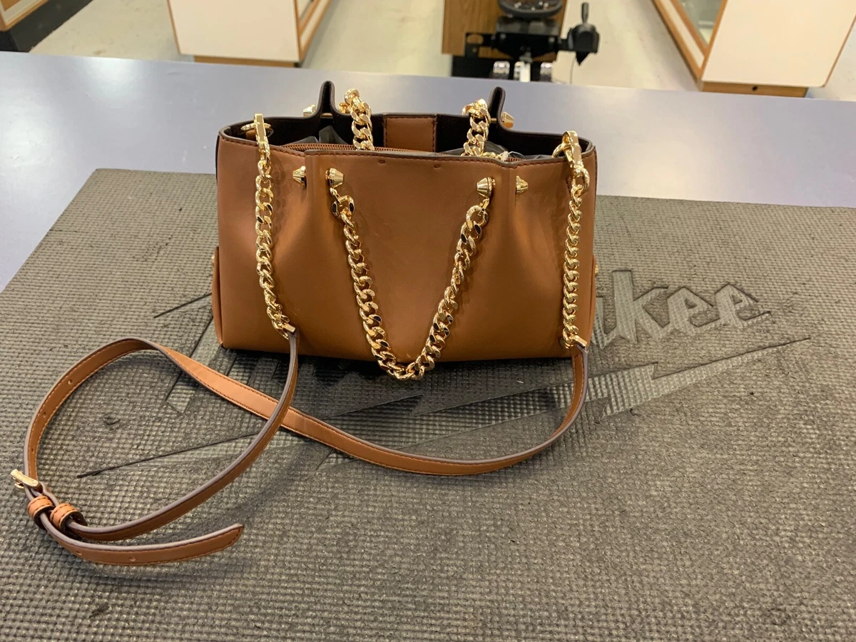 NWT Michael Kors Zena Small Convertible Chain Messenger BROWN