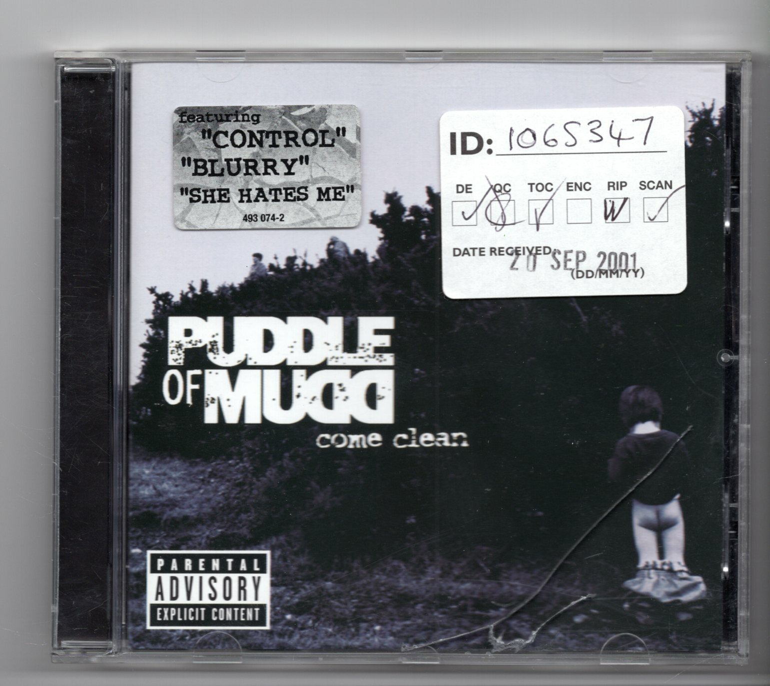 (JH209) Puddle Of Mudd, Come Clean - 2001 CD
