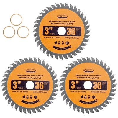 3-Inch TCT Circular Saw Blade 36T with 3/8-Inch Arbor Fast Clean Wood Plastic...