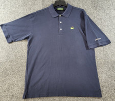 Vintage Masters Collection Golf Polo Shirt Mens L Navy 60's Two Ply Mercerized