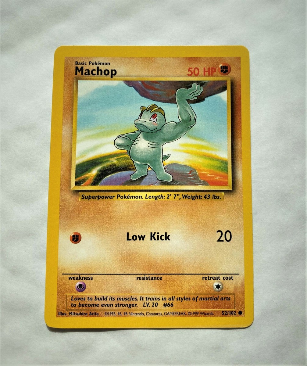 Machop 52/102 gen 1 Base Set 1999 WOTC - Mint/Near Mint pokemon