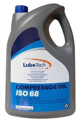 LUBETECH COMPRESSOR OIL ISO VG 68 5L, SUITABLE FOR PISTON RECIPROCATING COMPRESSORS