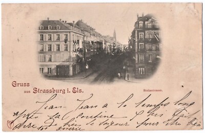old postcard Strasbourg i. E., Steinstrasse, run 1897