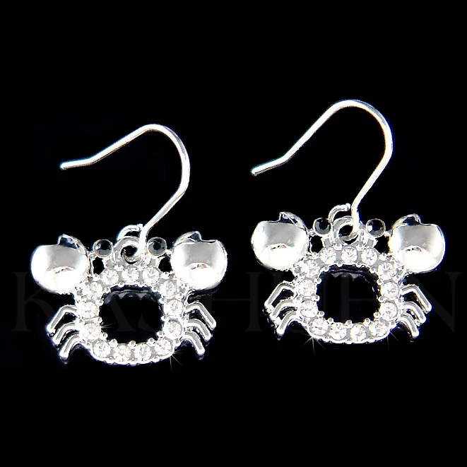 Swarovski ocean outlet crab earrings