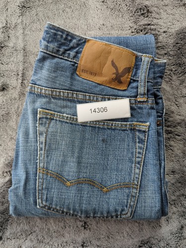 American Eagle Original Slim Straight Jeans Men's Size 26/28 Medium Wash - Picture 13 of 13