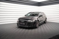 Front Ansatz V.2 FüR Audi A6 C7 Schwarz Hochglanz Spoilerlippe Schwert Spoiler