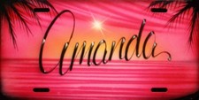 Awesome Beach scene Airbrushed License Plate!! USA Made!! One of a Kind!!