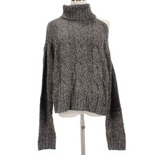 Veronica Beard NWT Selleck Turtleneck Sweater Size L in Charcoal/Gold Melange