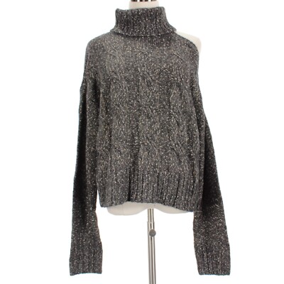 Veronica Beard NWT Selleck Turtleneck Sweater Size L in Charcoal/Gold Melange