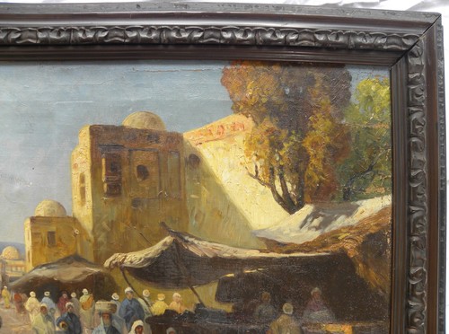 Schwartz (attivo nell’ OTTOCENTO ‘800) Paesaggio orientalista OLIO su TELA 53x79 - Picture 8 of 24