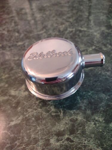 Edelbrock  Chrome Round Breather W/Vent Nipple - Picture 1 of 6