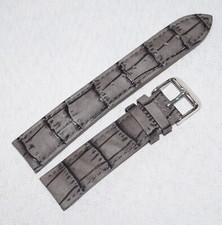 Genuine Leather Watch Strap Grey 20mm Band for Automatic Watch