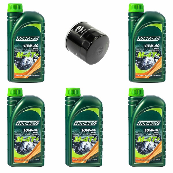 MotoröL ÖLfilter SM134 Set 10W40 5 Liter FüR Honda Kawasaki Suzuki Triumph-image