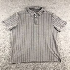 Nat Nast Polo Shirt Mens Large Gray Striped Knit Rayon Blend Luxury Soft Casual