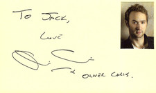 Oliver Chris Signed Auto 3x5 Index Card King Charles III