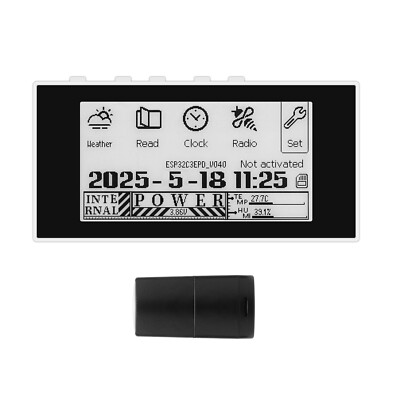 HAMGEEK RW01 E-Ink Reader E-Book Reader f/Weather Clock Image Alarm TXT & EPUB