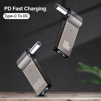 Adaptador de carga para computadora portátil 100W PD USB C a DC tipo C cargador de alimentación conector convertidor