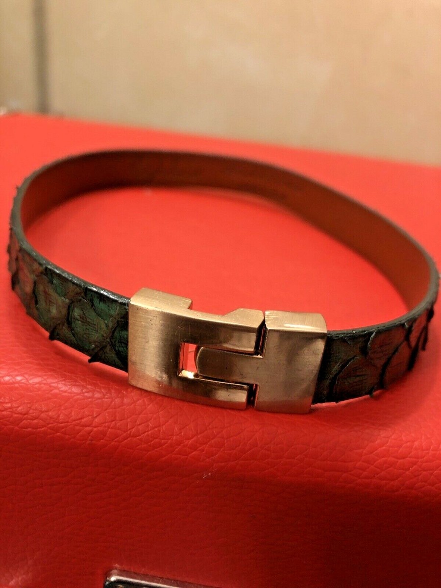 LEIGHELENA MADE IN AUSTIN TX GENUINE PYTHON LEATHER Wrap Bracelet