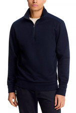 BOSS HUGO BOSS H-Sidney Quarter Zip Pullover Sweater Sweatshirt Dark Blue Sz L