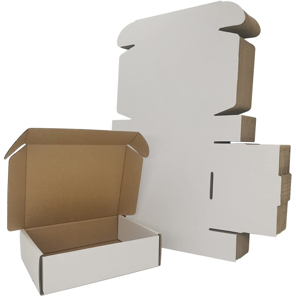 Rnisda 50 Pack 7x6x2'' Small Shipping Boxes, White 7x6x2'', 50 pack