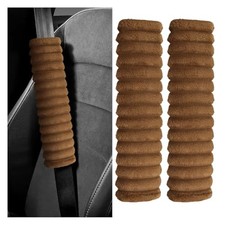 2PCS Car Seat Belt Cover, Safety Soft Shoulder Strap Cover, Harness Seat Brown