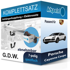 Für Porsche Cayenne Coupe 19- G.D.W. Anhängerkupplung abnehmbar + 7polig E-Satz