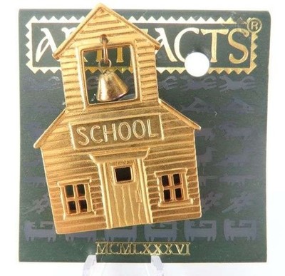 Vintage JJ Artifacts Jonette Brooch ''School House'' Brooch Pin MCMLXXXVI New