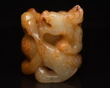 Certified Natural Hetian Jade Hand-carved Exquisite Dragon Ring 20433 Certified Natural Hetian Jade Hand-carved Exquisite Dragon Ring 20433 - Image 1