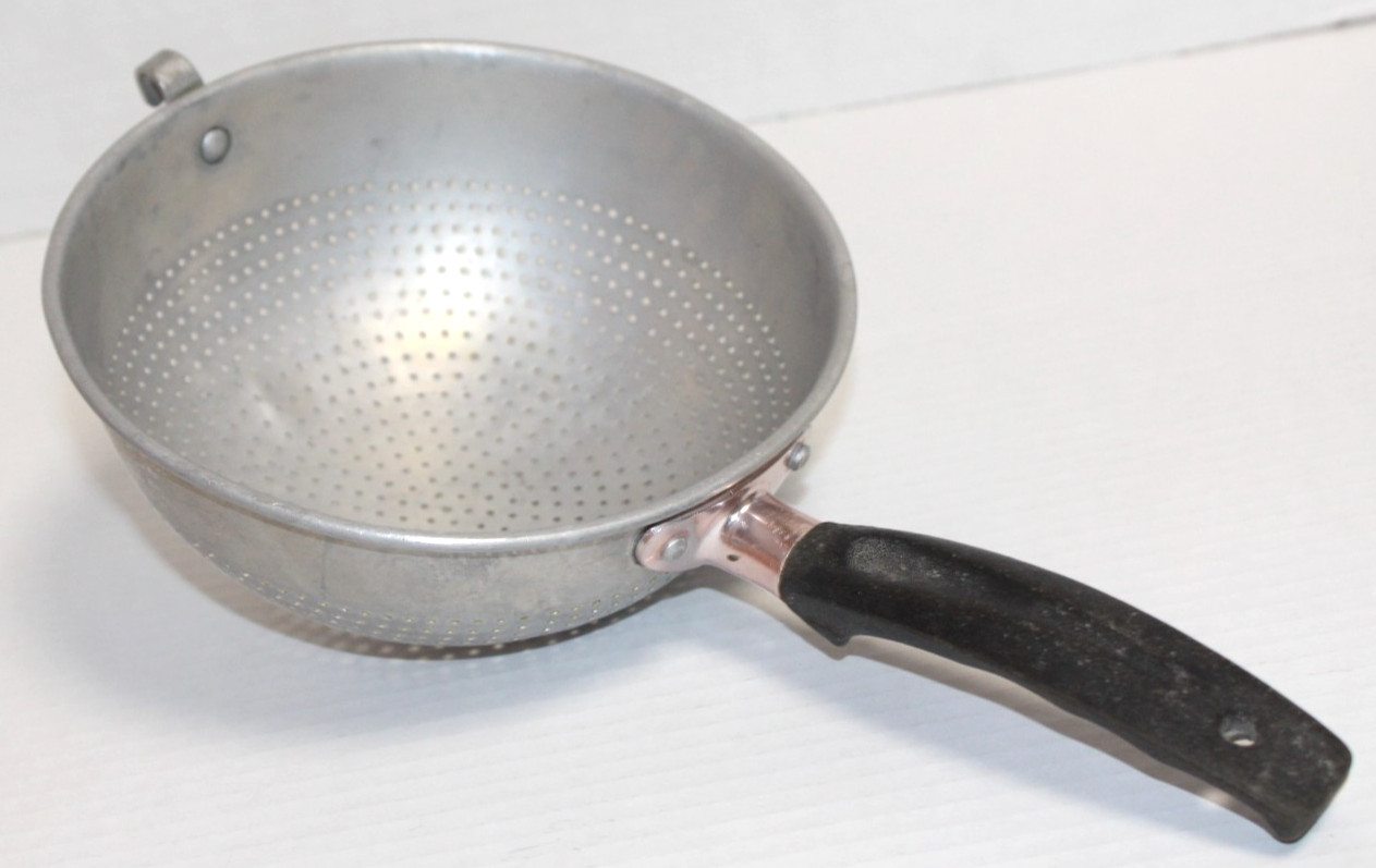 Vintage Handheld Aluminum Strainer Colander Italy