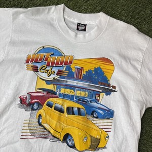Vintage 1990 Hot Rod Cafe XL Single Stitch T-Shirt Classic Car retro streetwear