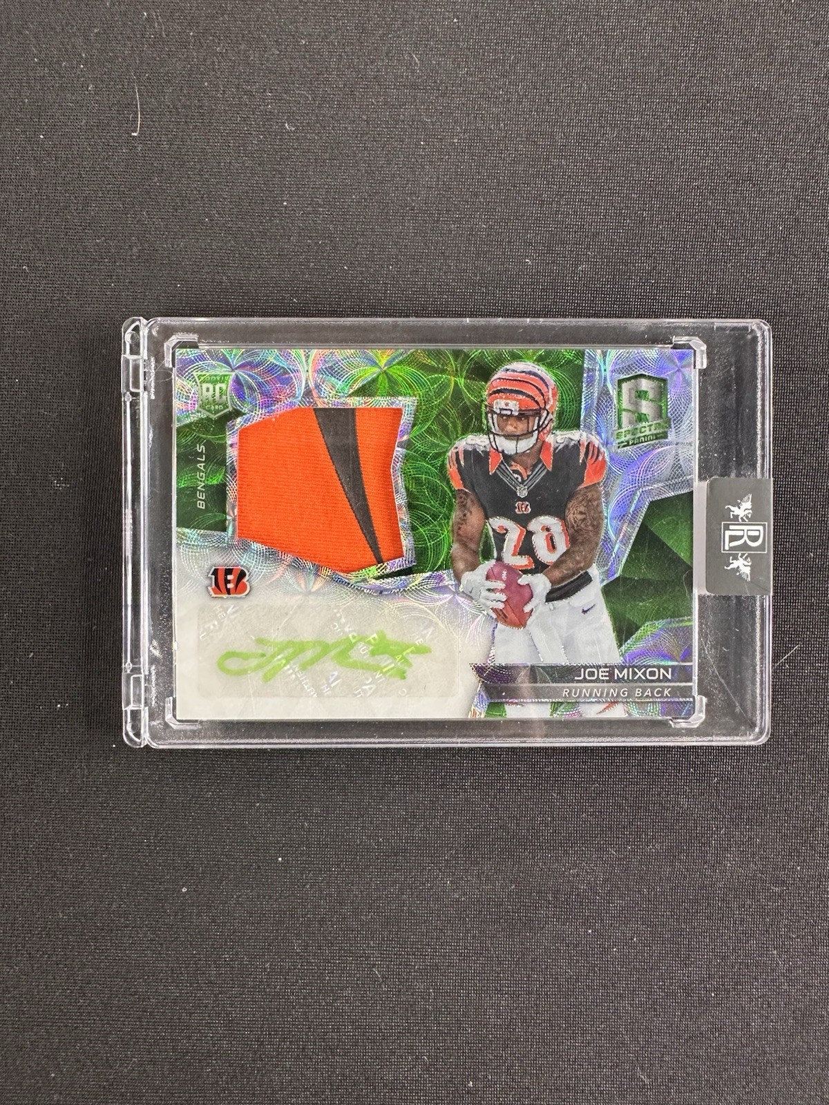 2017 Panini Spectra Rookie Patch Autographs Joe Mixon #219 Neon Green Prizm /50