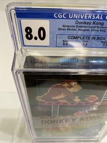 GLOSS NES-GP Donkey Kong 2nd Print feat. Jumpman Mario CGC 8.0 CiB NOT SEALED