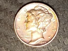 1944 S Mercury Silver Dime XF ~ 90% Silver 10c ~ Extremely Fine + / AU