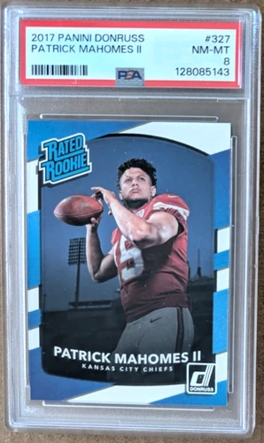 2017 Donruss #327 Patrick Mahomes II RR RC - PSA 8 NM-MT