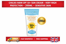 Childs Farm Water Resistant SPF 50+ Sun Cream Sun Tan lotionSensitive Skin 200ml 41.10 per litre